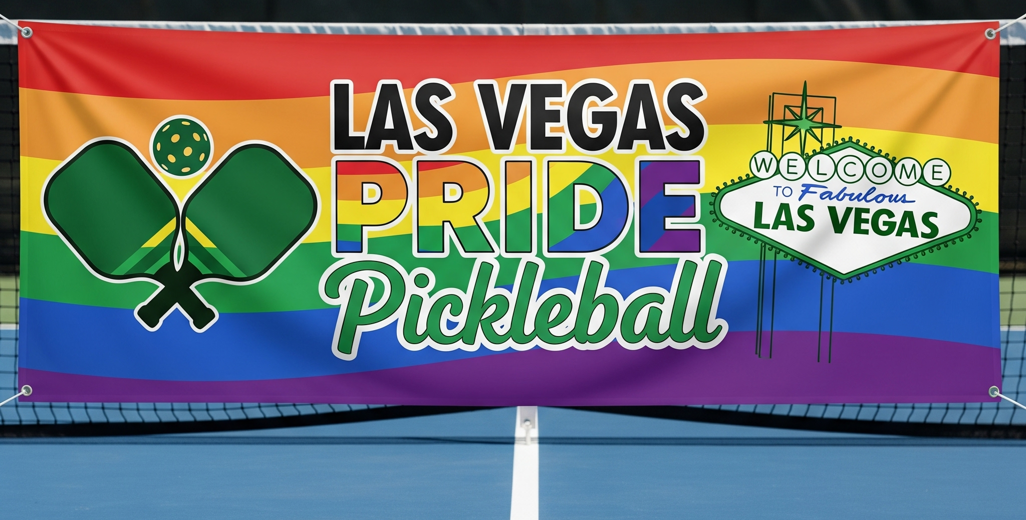 Las Vegas Pride Pickleball Banner